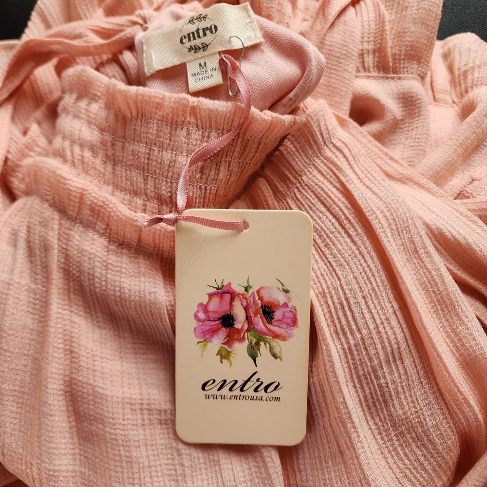 Entro NWT Blush Ruffle Halter Maxi Dress Boho M - Picture 10 of 16